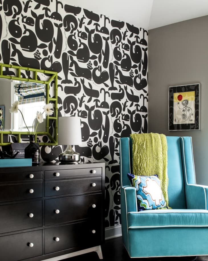This Modern Gothic Nursery Has an Unexpected Two Tone Ceiling Cubby